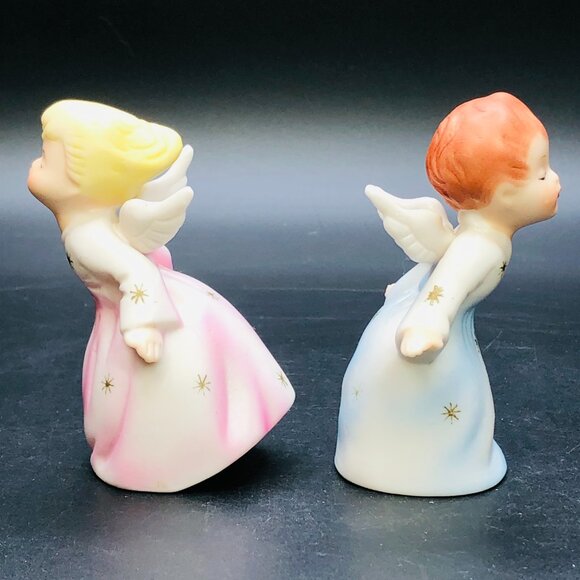 Vintage Schmid Bros Kissing Angel Figurines: 60s Kitsch Christmas Decor - Picture 5 of 11